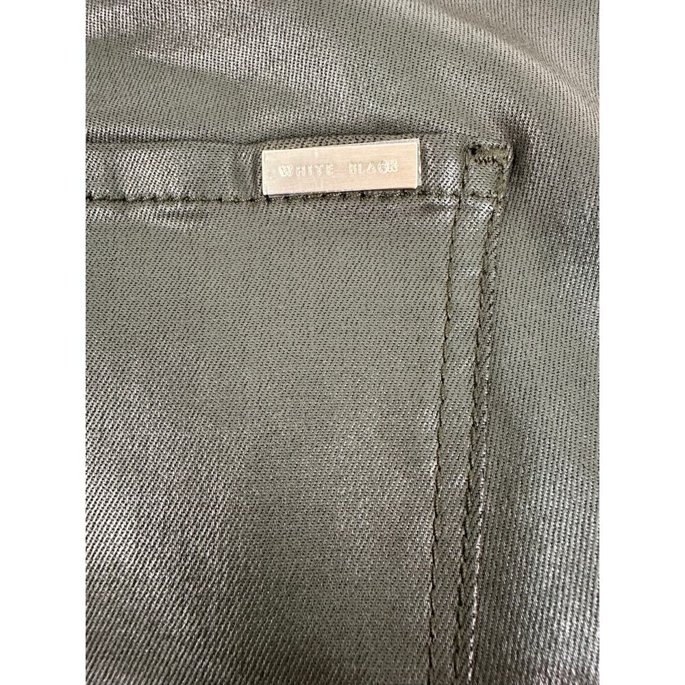 NWT White House Black Market Mid Rise Coated Moto Skinny Jeans Green Size 0R - Picture 5 of 12